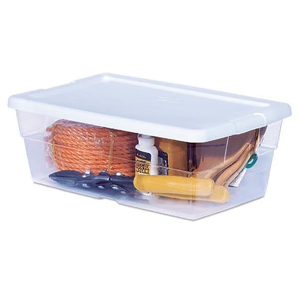 Sterilite Sterilite 16428012 6 Quart Storage Box With White Lid 501835 - main